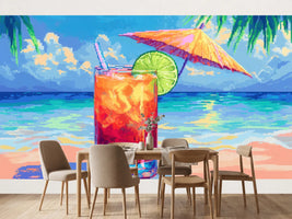 photo-wallpaper-tropical-cocktail-with-lime-and-parasol-by-the-sea-in-pixel-style