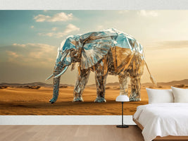 photo-wallpaper-majestic-elephant-composed-of-crystal-shards-in-surreal-desert