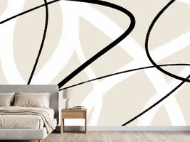 photo-wallpaper-black-lines-on-a-neutral-beige-background