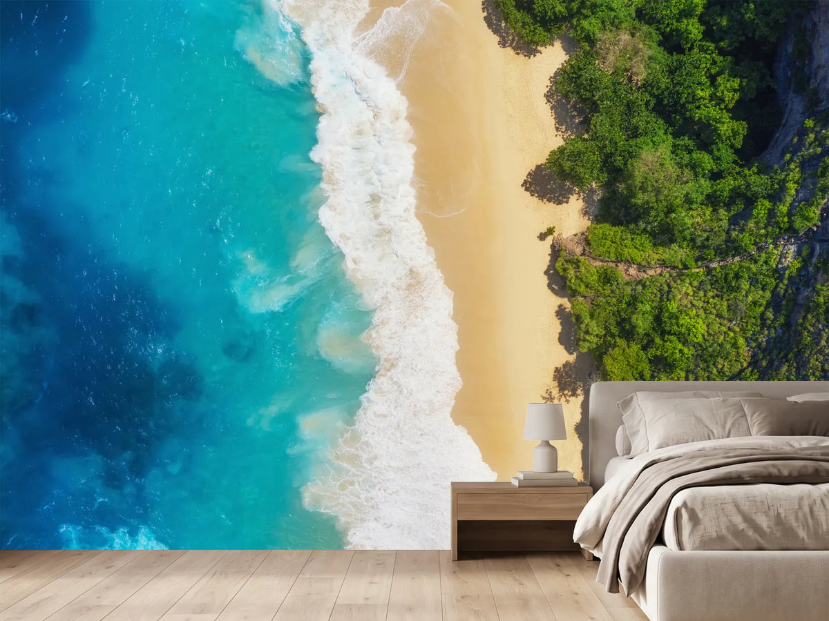 photo-wallpaper-turquoise-surf-on-a-sandy-beach-with-lush-tropical-coastline-from-above