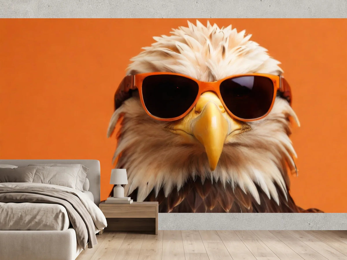 photo-wallpaper-bald-eagle-in-sunglasses-against-bold-orange