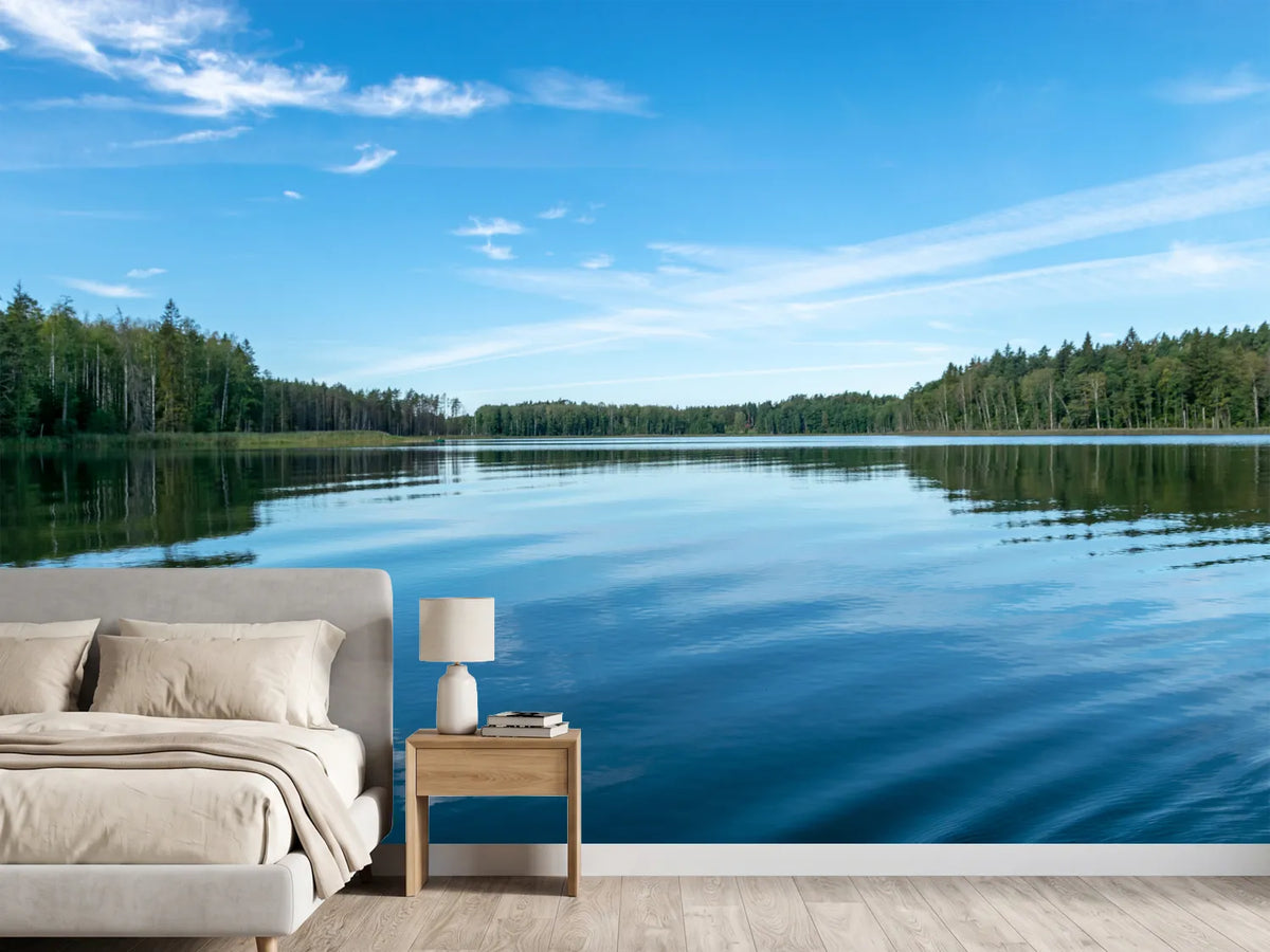 photo-wallpaper-still-forest-lake-beneath-a-wide-summer-sky
