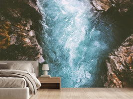 photo-wallpaper-turquoise-rapids-rushing-through-a-dark-rock-canyon-from-above
