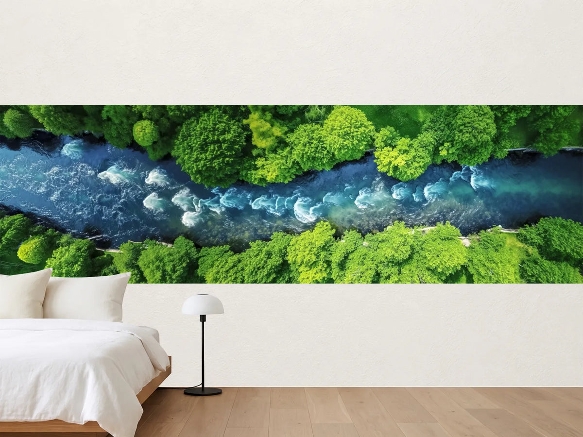 photo-wallpaper-turquoise-river-winding-between-lush-green-treetops-from-above