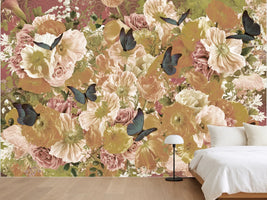 photo-wallpaper-lush-garden-butterflies