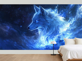 photo-wallpaper-the-stunning-blue-wolf-in-space-with-a-starry-background