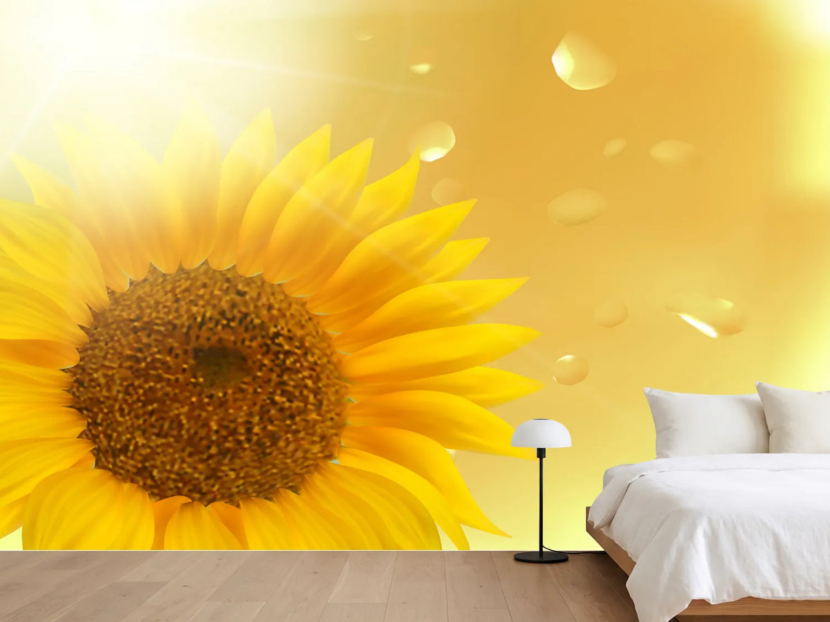 photo-wallpaper-sunflower-in-morning-dew