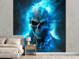 photo-wallpaper-skull-assassin-blue-fire-generative-ai