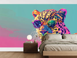 photo-wallpaper-cartoon-colorful-leopard-with-sunglasses-background-photogram-copy-space