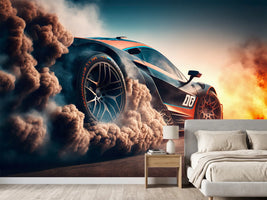 photo-wallpaper-sport-car-raceing-on-race-track-car-wheel-drifting-generative-ai