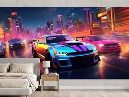 photo-wallpaper-street-racing-in-neon-city-high-speed-street-racing