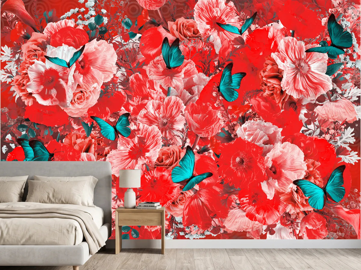 photo-wallpaper-vibrant-floral-butterflies
