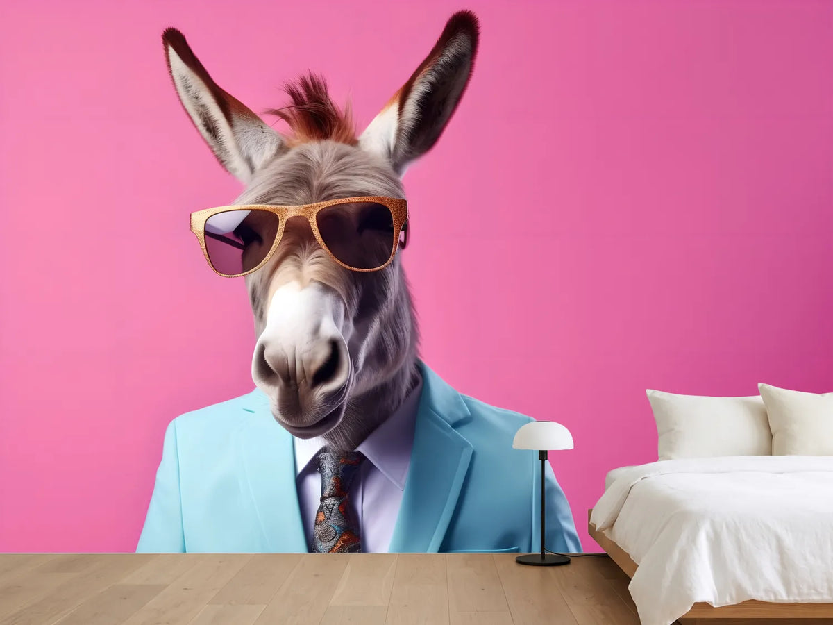 photo-wallpaper-donkey-in-sunglasses-and-a-pale-blue-suit-against-hot-pink