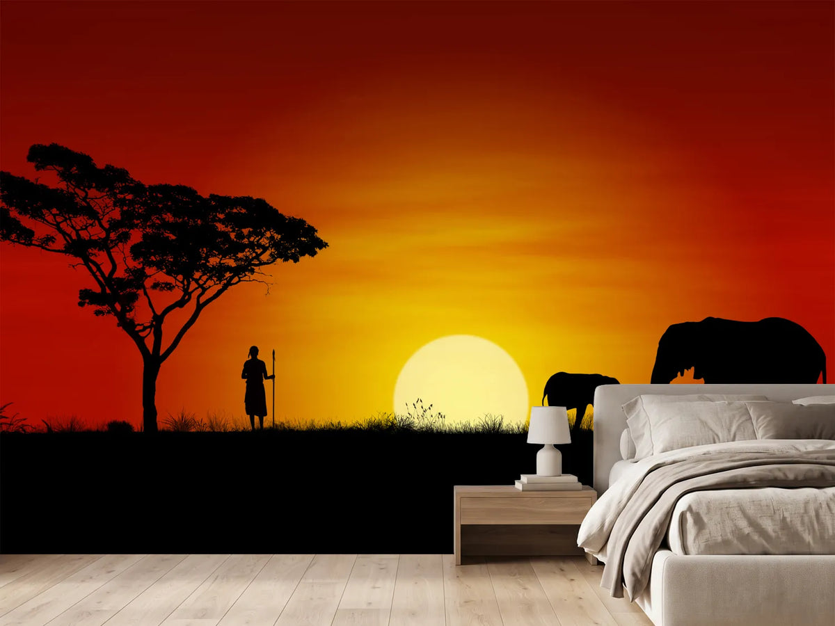 photo-wallpaper-african-steppe-elephant