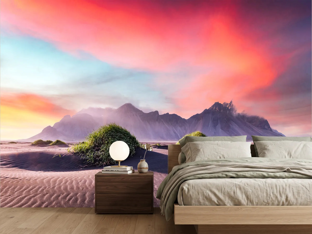 photo-wallpaper-black-sand-dunes-below-vestrahorn-under-a-glowing-sunset-sky