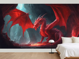 photo-wallpaper-red-dragon-in-a-cave