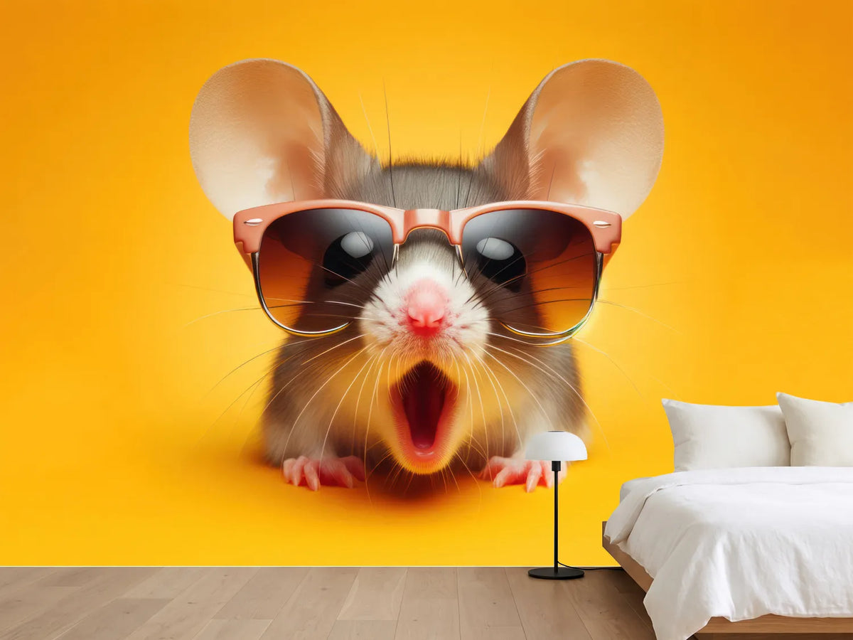 photo-wallpaper-surprised-photo-mouse-wearing-sunglasses-isolated-on-yellow-background