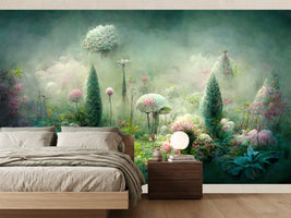 photo-wallpaper-dreamlike-misty-garden-with-pink-blossom-trees-and-a-floating-island