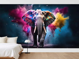 photo-wallpaper-elephant-in-colorful-powder-paint-explosion-dynamic