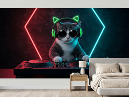 photo-wallpaper-cool-cat-dj-a-feline-music-maestro