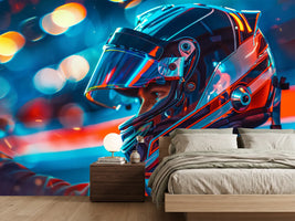 photo-wallpaper-racing-driver-in-helmet-under-glowing-neon-lights