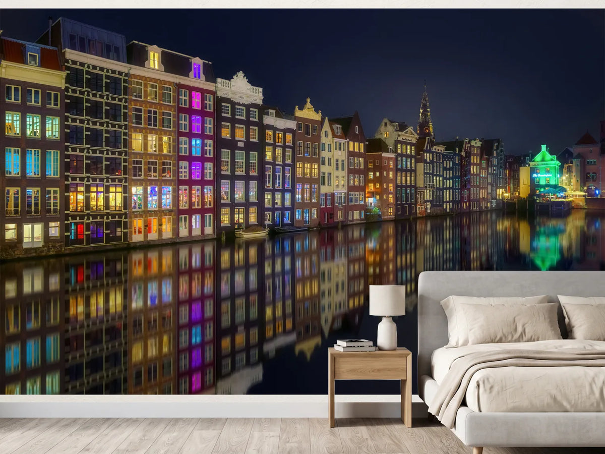 photo-wallpaper-amsterdam-night-reflections