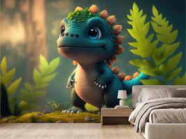 photo-wallpaper-little-dinosaur-among-ferns-in-a-soft-green-forest