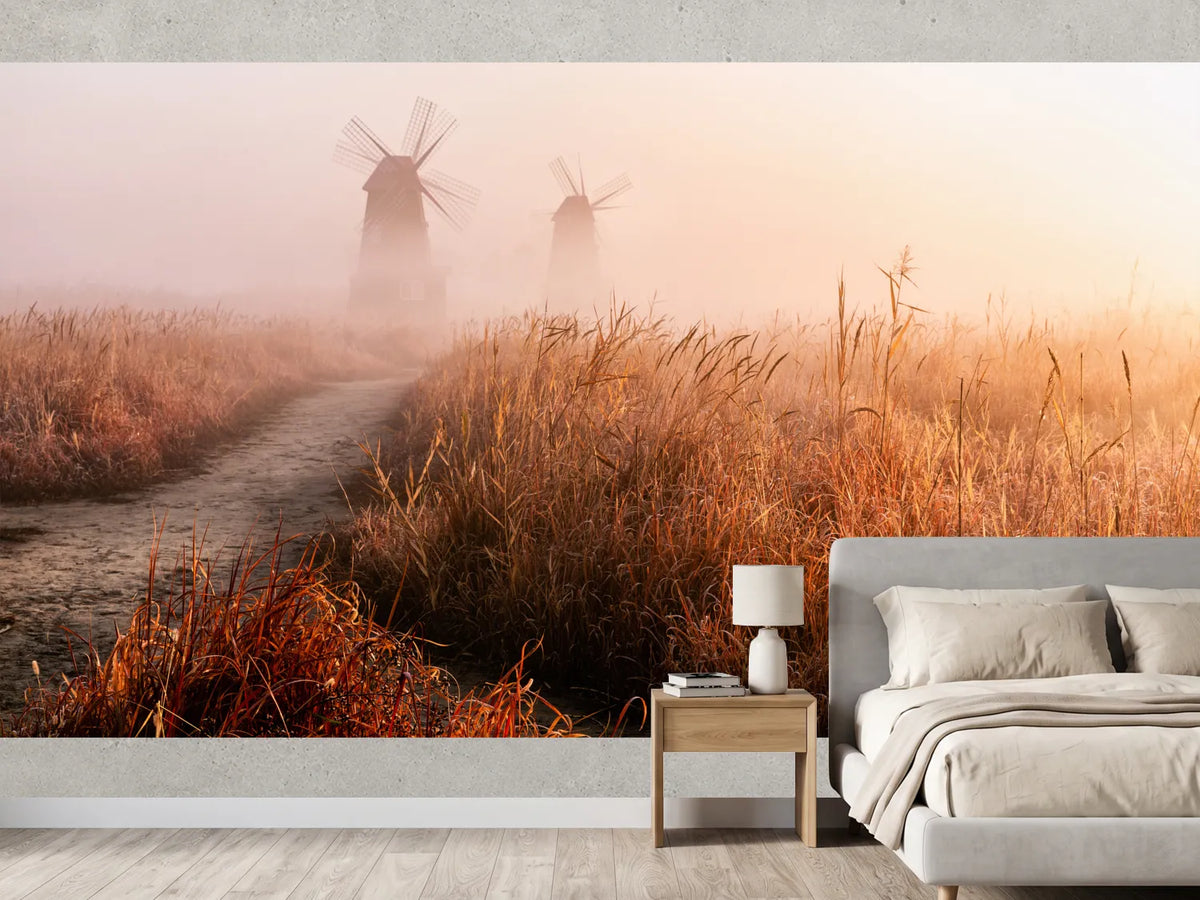 photo-wallpaper-golden-fog-windmills