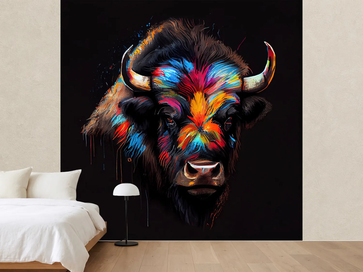 photo-wallpaper-bison-vibrant-art