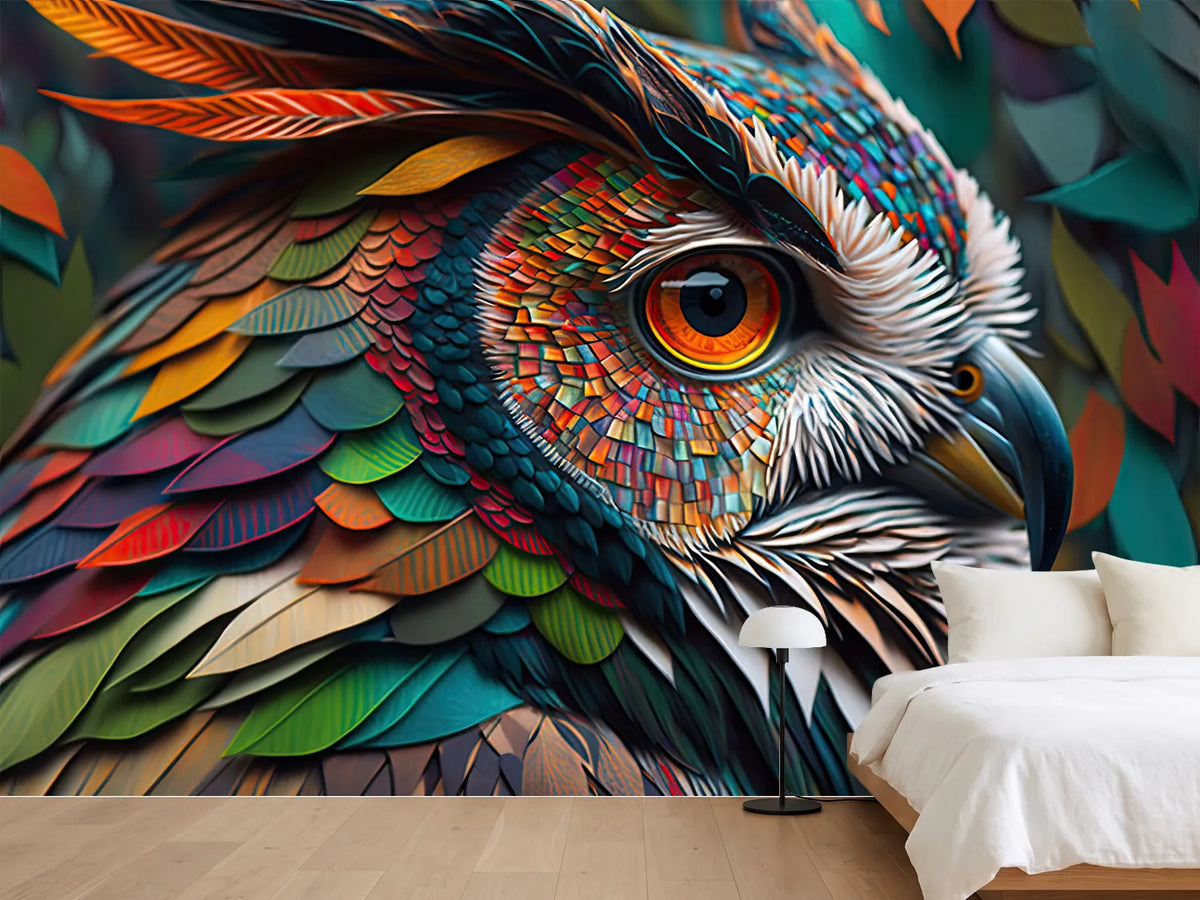 photo-wallpaper-abstract-animal-owl-portrait-with-colorful-double-exposure-paint-with-generative-ai-2