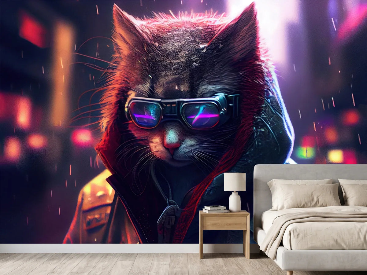 photo-wallpaper-cyberpunk-cat-at-night-time-in-city