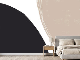 photo-wallpaper-black-and-beige-organic-shapes