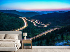 photo-wallpaper-winding-mountain-road-with-light-trails-at-blue-hour