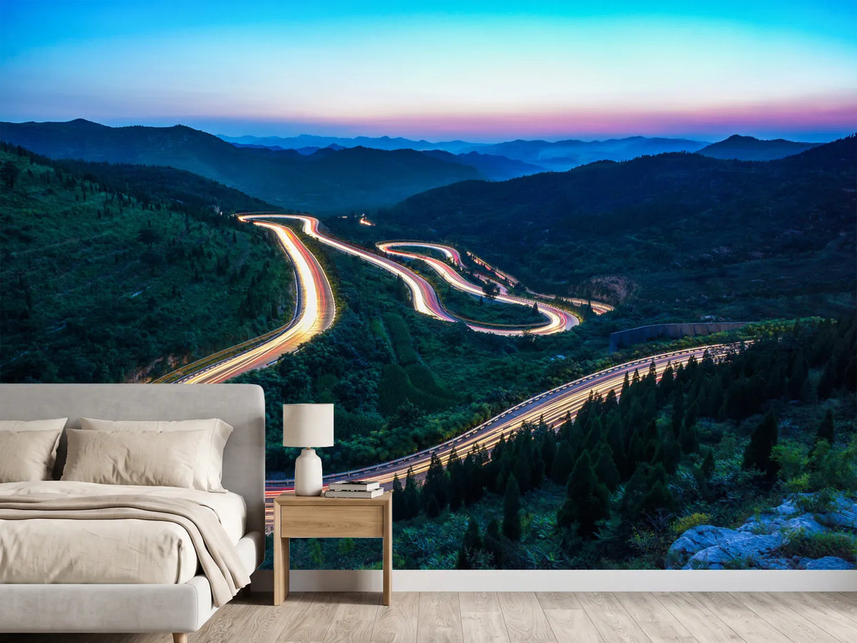 photo-wallpaper-winding-mountain-road-with-light-trails-at-blue-hour
