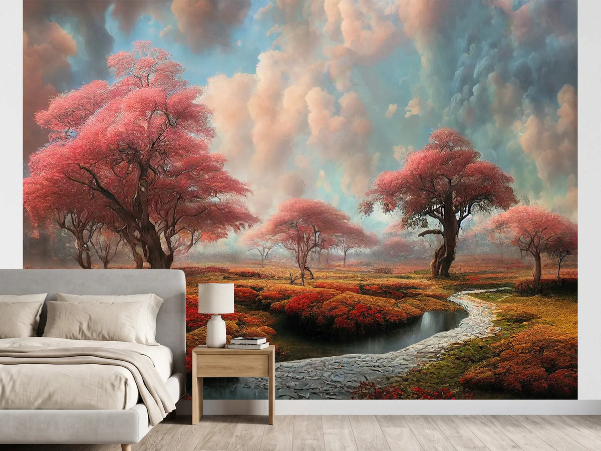 photo-wallpaper-beautiful-fantasy-surreal-landscape-with-river-and-trees-digital-art
