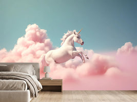 photo-wallpaper-a-write-unicorn-riding-a-pink-candy-cotton-cloud