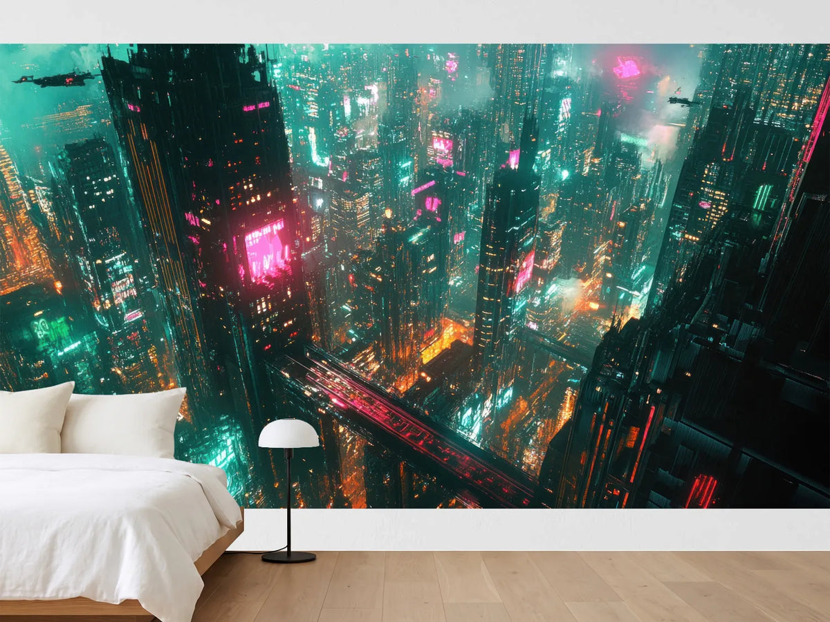 photo-wallpaper-neon-city-at-night-with-skyscrapers-in-teal-and-pink