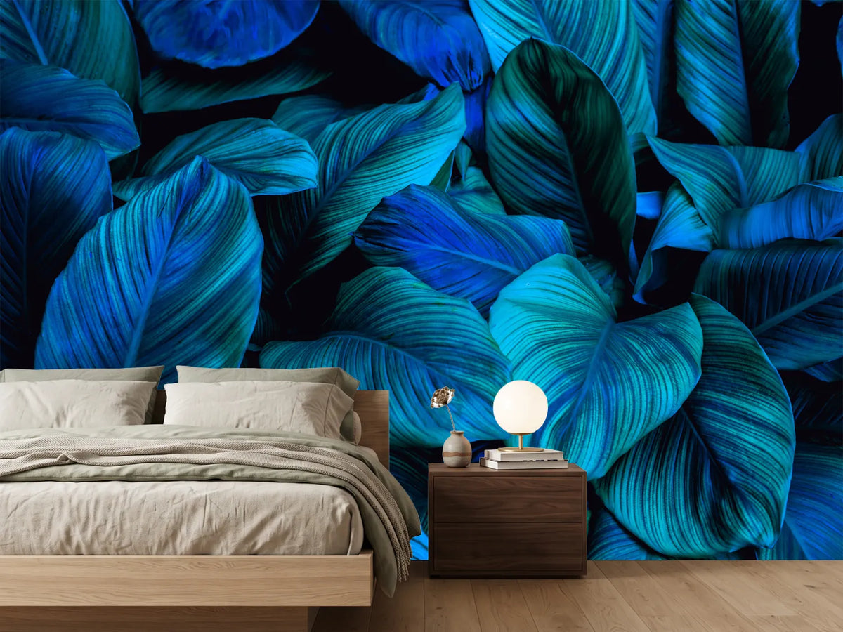 photo-wallpaper-tropical-leaves-in-turquoise-and-deep-blue-dense-foliage