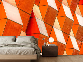 photo-wallpaper-orange-diamond-panels-forming-a-geometric-facade-pattern