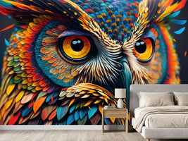 photo-wallpaper-abstract-animal-owl-portrait-with-colorful-double-exposure-paint-with-generative-ai-3