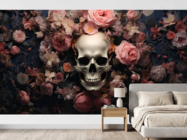 photo-wallpaper-beautiful-halloween-skull-decorated-peonies-roses-flowers