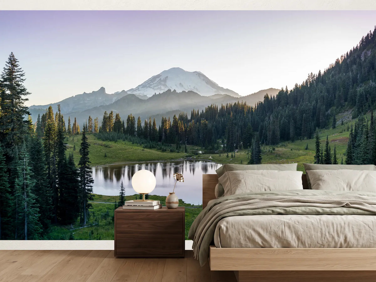 photo-wallpaper-snowcapped-mount-rainier-above-a-still-alpine-lake-at-dusk