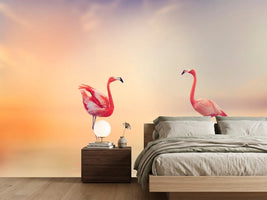 photo-wallpaper-romantic-flamingos
