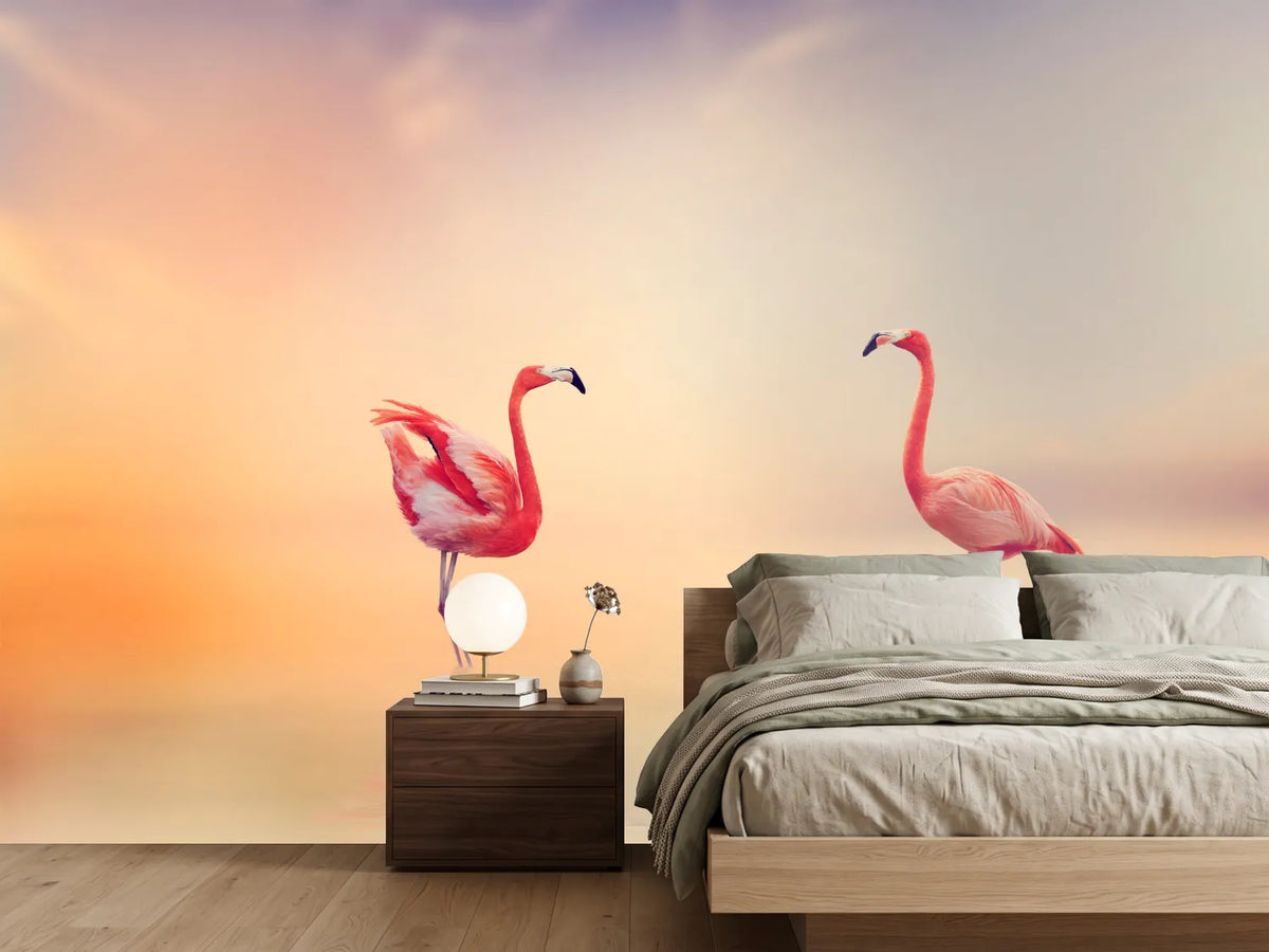 photo-wallpaper-romantic-flamingos