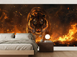 photo-wallpaper-tiger-striding-through-roaring-flames-and-glowing-embers