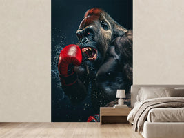 photo-wallpaper-roaring-gorilla-with-a-red-boxing-glove-and-flying-water-droplets