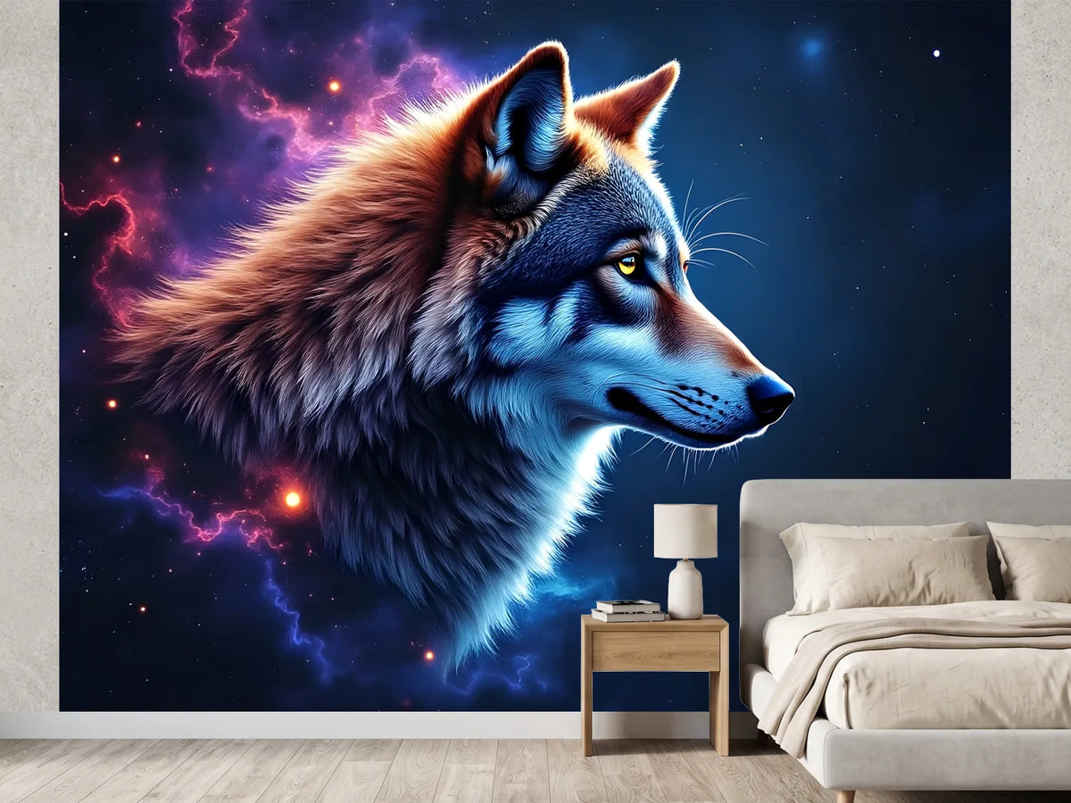 photo-wallpaper-wolf-in-profile-against-a-glowing-blue-and-violet-nebula