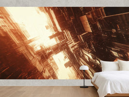 photo-wallpaper-futuristic-megastructure-in-warm-backlight-with-plunging-depth