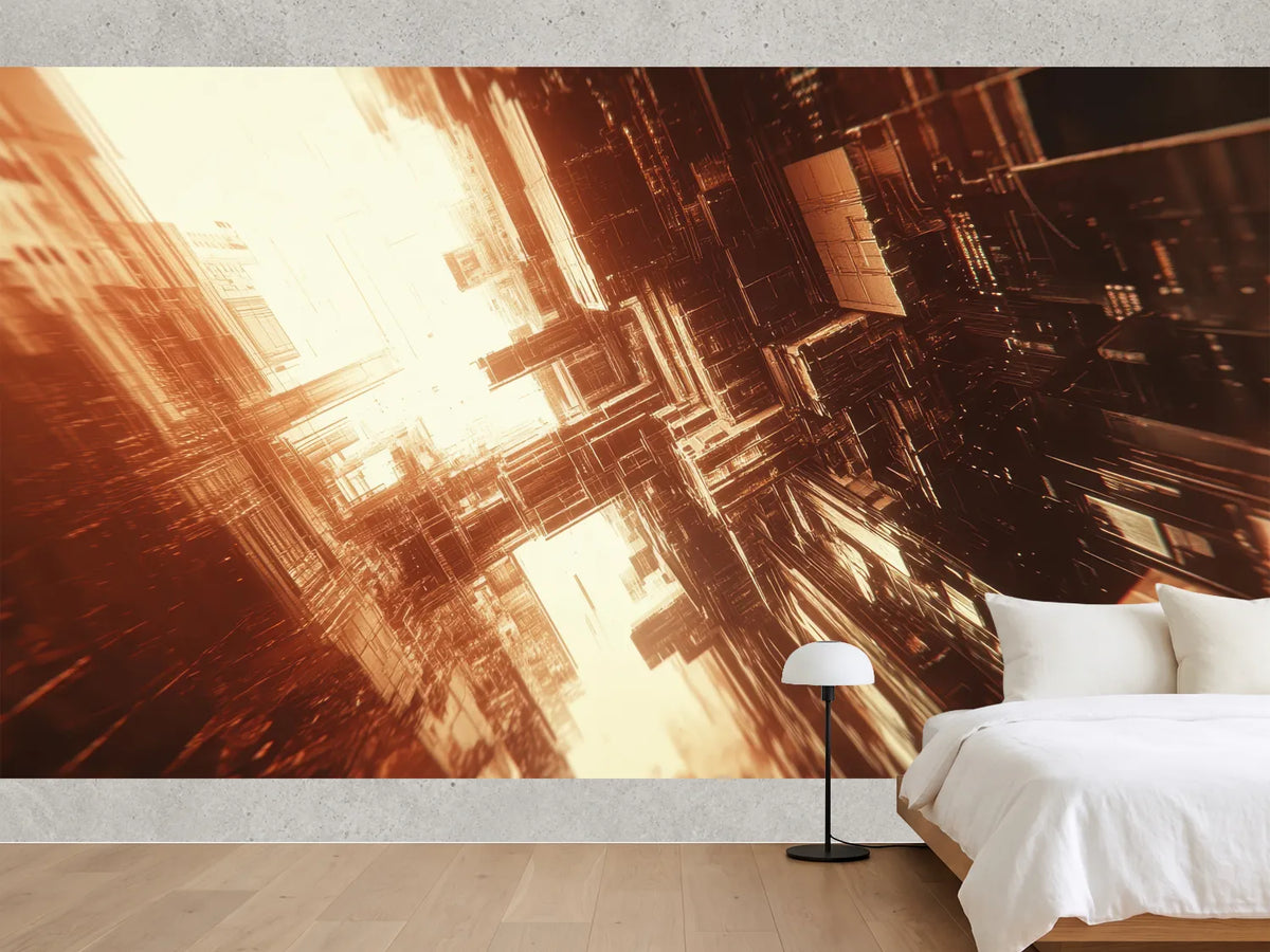 photo-wallpaper-futuristic-megastructure-in-warm-backlight-with-plunging-depth