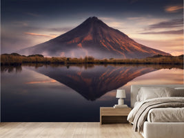photo-wallpaper-volcano-lake-sunset-reflection